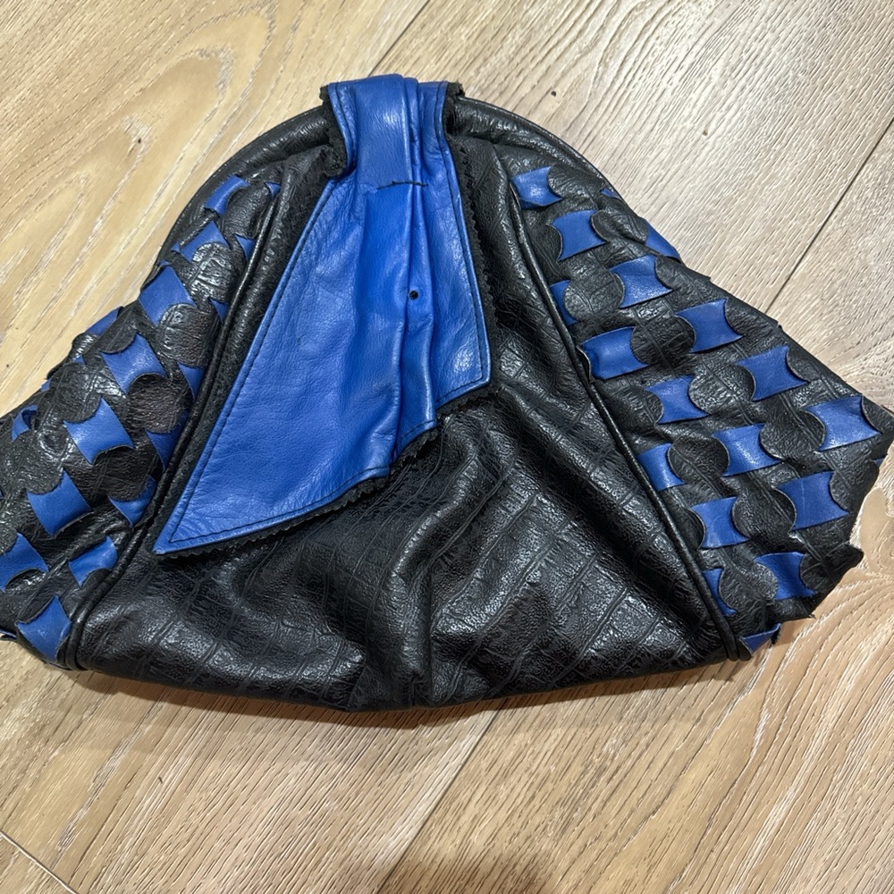 Vintage Black and Blue Women's Bag